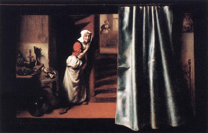 MAES, Nicolaes Eavesdropper with a Scolding Woman